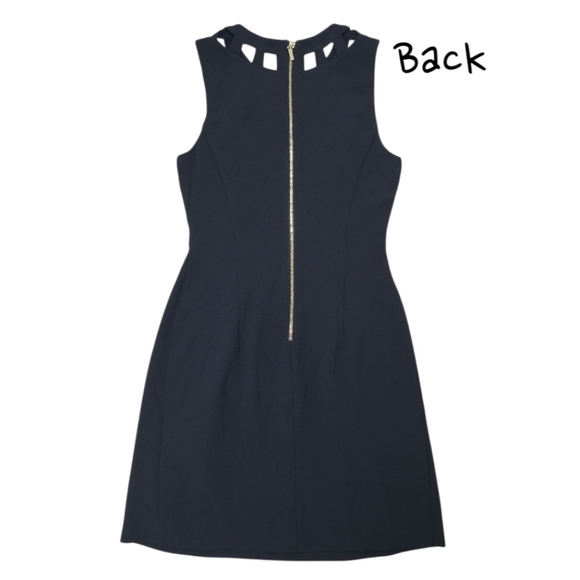 Eliza J Cutout Flare Sheath Dress Black Size 2 Elegant Modern - Picture 11 of 15